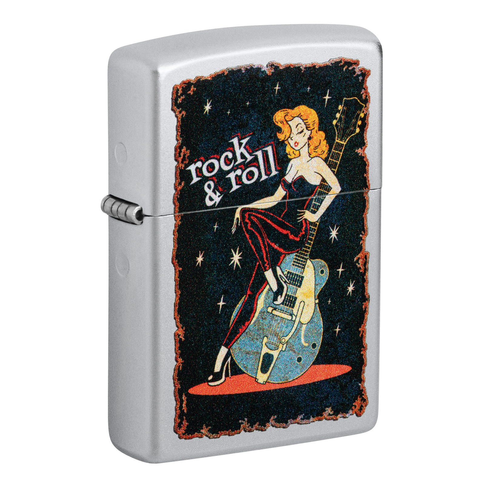 Зажигалка бензиновая Zippo Cool Chick с покрытием Satin Chrome