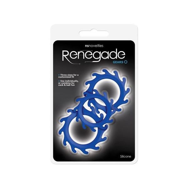 фото Набор из 3 синих эрекционных колец renegade gears ns novelties