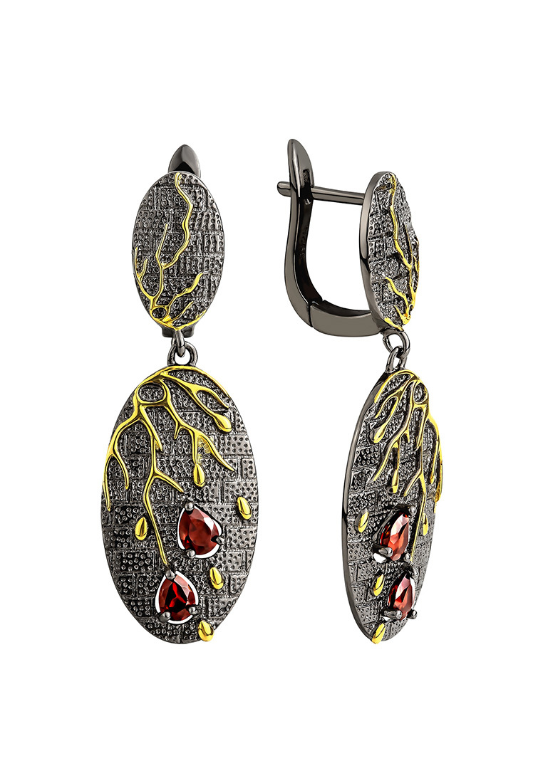 

Серьги подвески из серебра с фианитом/гранатом Kari Jewelry СЛ-7878-ГР, СЛ-7878-ГР