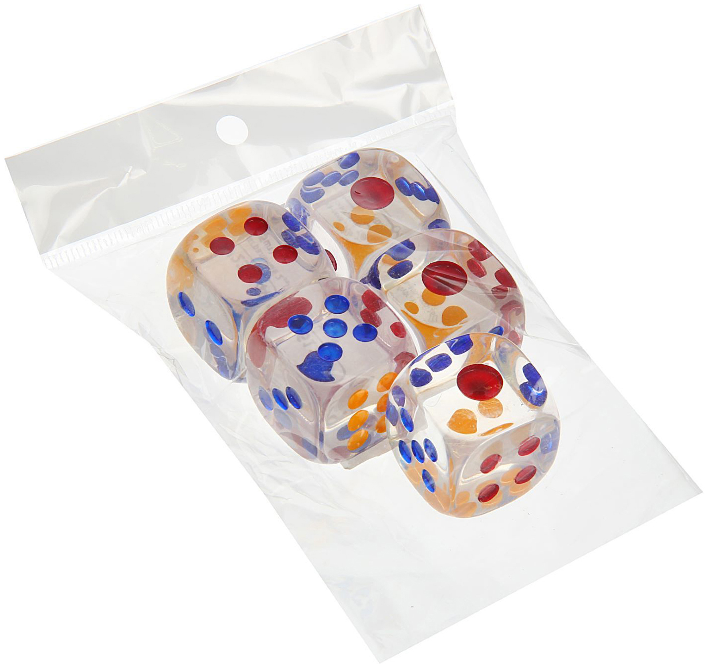 

Кости игральные 2.5х2.5 см, прозрачные, набор 5 шт, Прозрачный