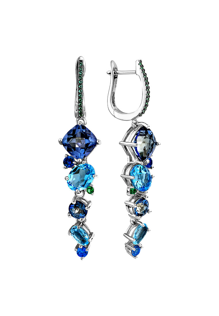 

Серьги подвески из серебра с топазом/фианитом Kari Jewelry СЛ-7745-ТМ, СЛ-7745-ТМ