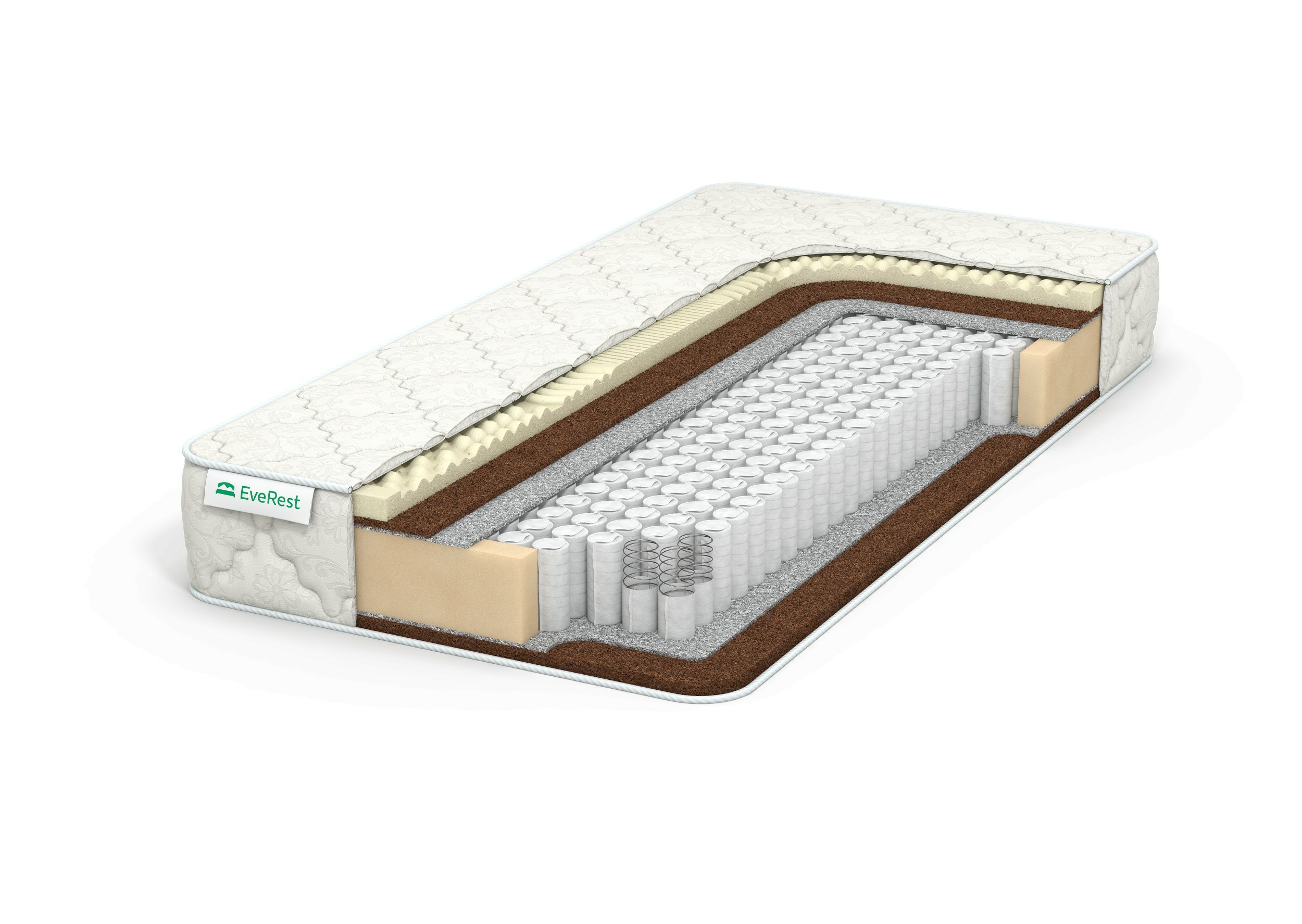 

Матрас EVEREST Ту-Вэй Кокос Латекс Хард TFK 70х205, Бежевый;белый;серый;серебристый, Кокос Латекс Хард TFK
