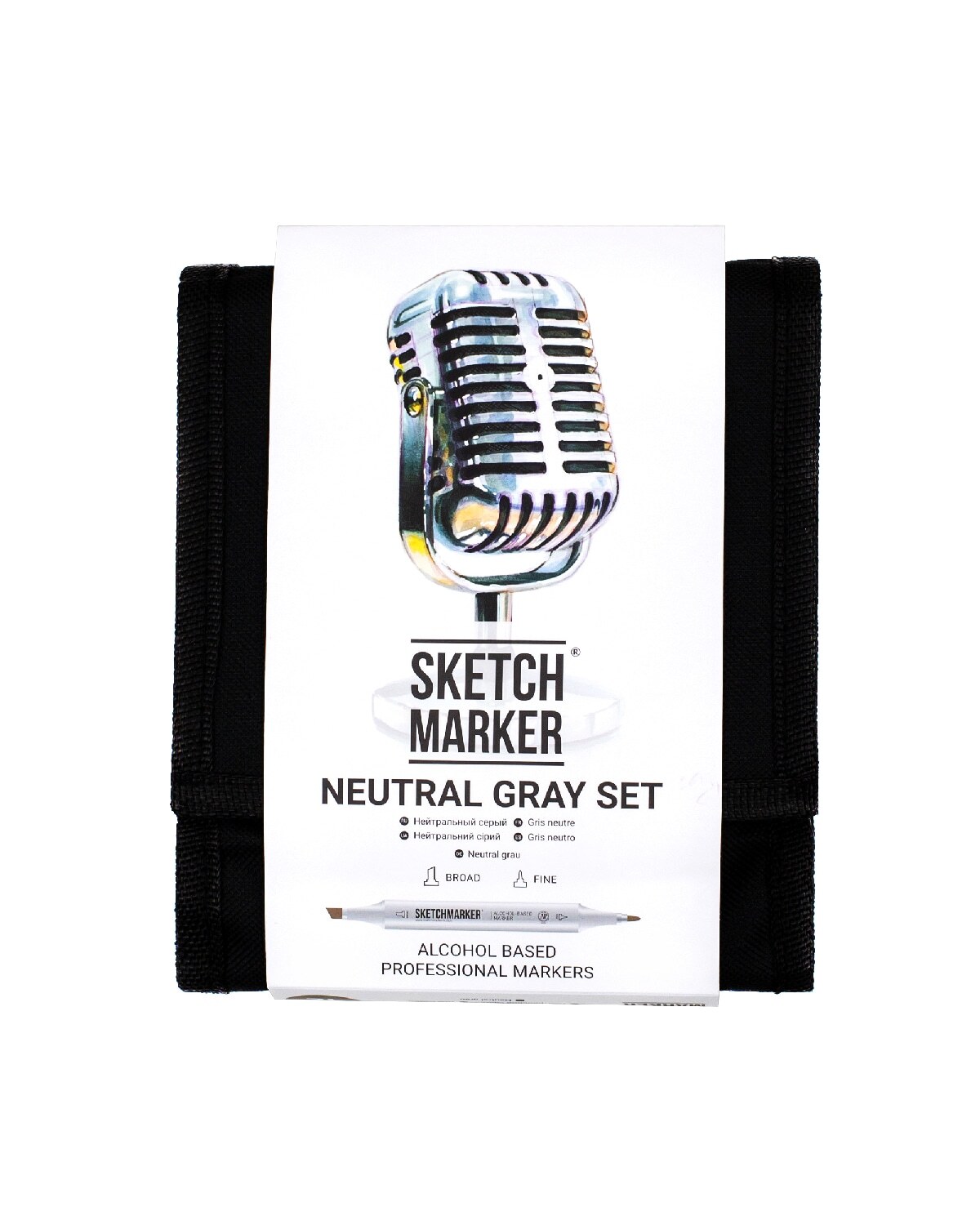 Набор маркеров Sketchmarker 'Neutral Gray' 12 штук в сумке-органайзере