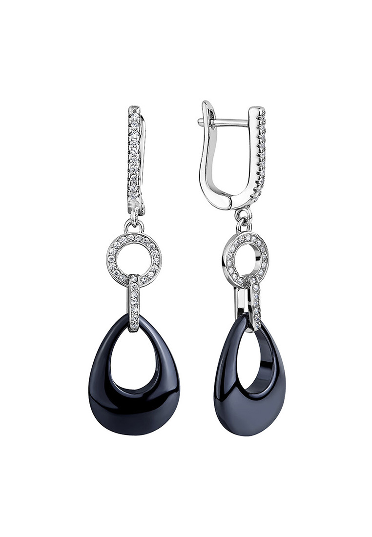 

Серьги подвески из серебра с фианитом/керамикой Kari Jewelry СЛ-2824-КЕР, СЛ-2824-КЕР