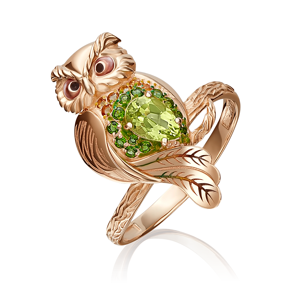 

Кольцо из золота р. 17 PLATINA jewelry 01-5174-00-710-1110-57, хромдиопсид, 01-5174-00-710-1110-57