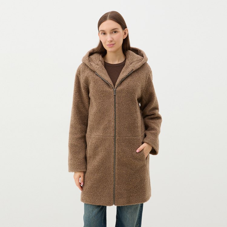 

Пальто женское Calzetti WENDY LONG коричневое XL, Коричневый, WENDY LONG