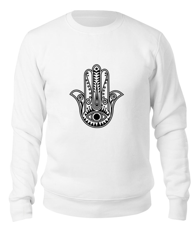 

Свитшот Printio Hamsa lotus eye белый 2XL, Hamsa lotus eye