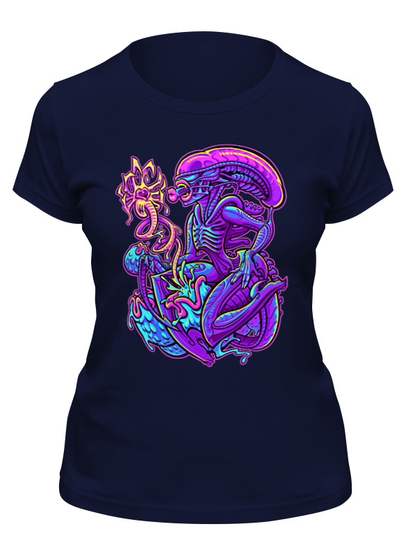 

Футболка женская Printio Aliens синяя 2XL, Синий, Aliens