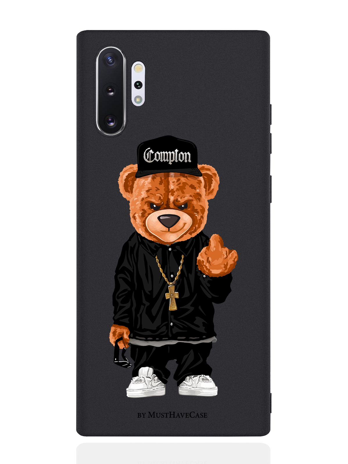 фото Чехол musthavecase для samsung galaxy note 10+ мишка compton черный