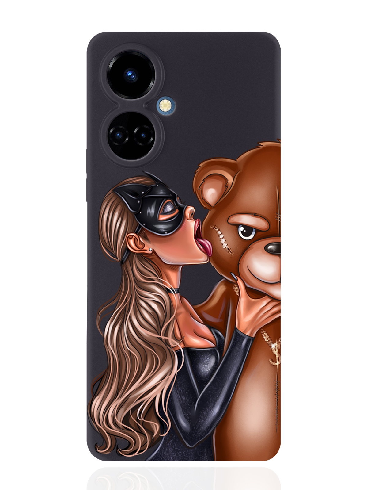 

Чехол MustHaveCase для Tecno Camon 19/19 Pro 4G Кошечка и мишка черный, Черный;коричневый