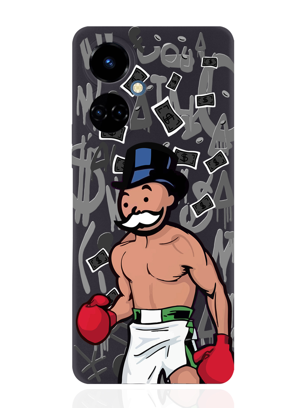 фото Чехол musthavecase для tecno camon 19/19 pro 4g monopoly boxing монополия боксер черный