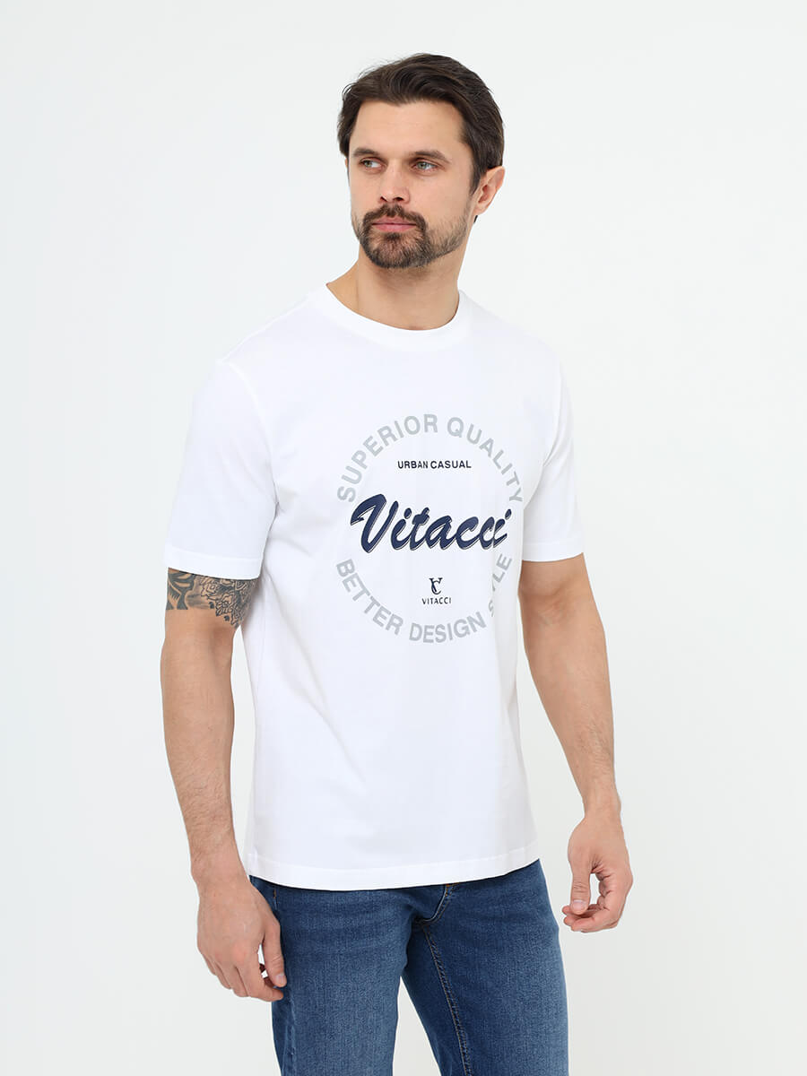 

Футболка мужская Vitacci TM0141-02 белая 54-56 RU, Белый, TM0141-02