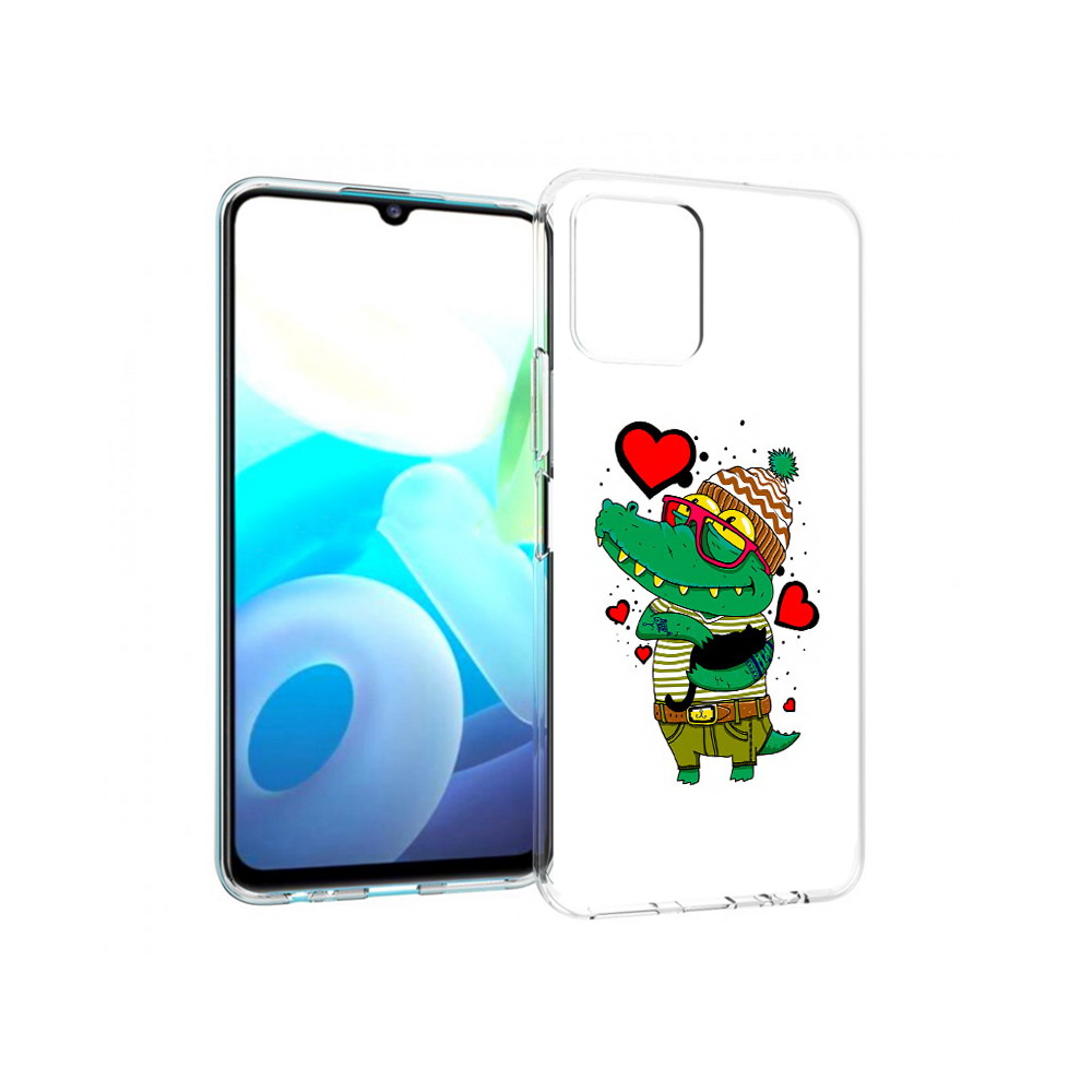 

Чехол MyPads Tocco для Vivo Y15s Влюбленный крокодил (PT224456.390.48), Прозрачный, Tocco