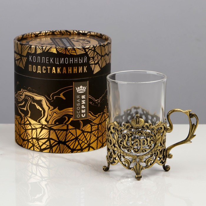 

Подстаканник со стаканом Царь, 12,5 х 12,5 х 13 см