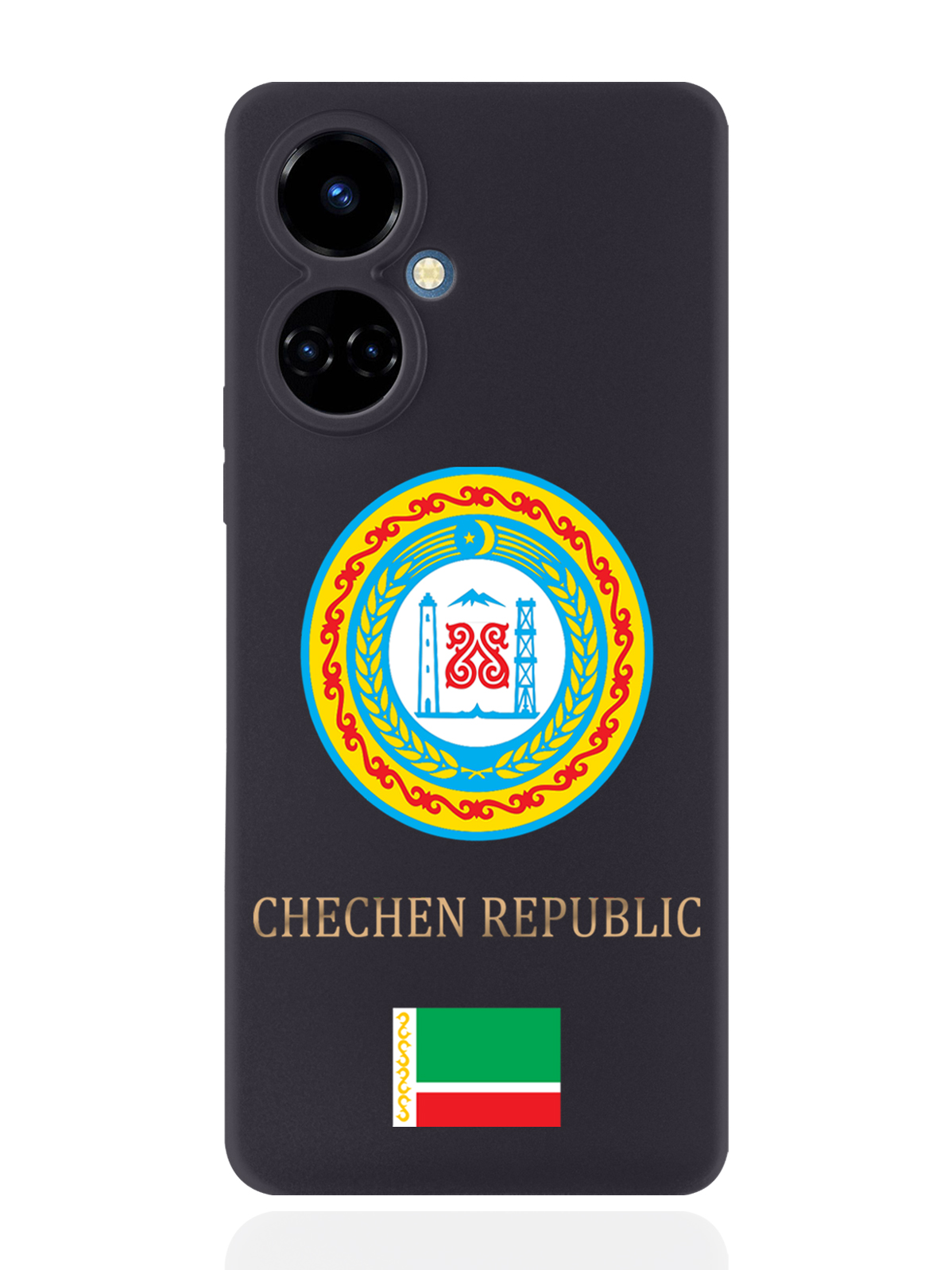 

Чехол SignumCase для Tecno Camon 19/19 Pro 4G Герб Чечни черный, Разноцветный