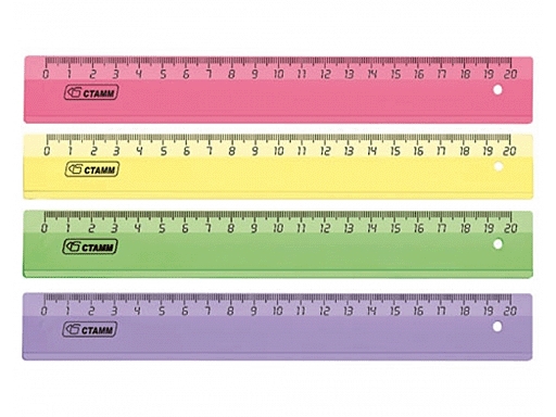 

Линейка 20см INTENSIVE ассорти (100шт/упак) СТАММ ЛН134, Разноцветный