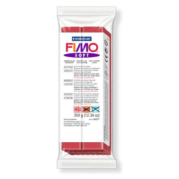 

Полимерная глина FIMO Soft, запекаемая в печке, 350 г цвет вишневый (FIMO8022-26), Красный