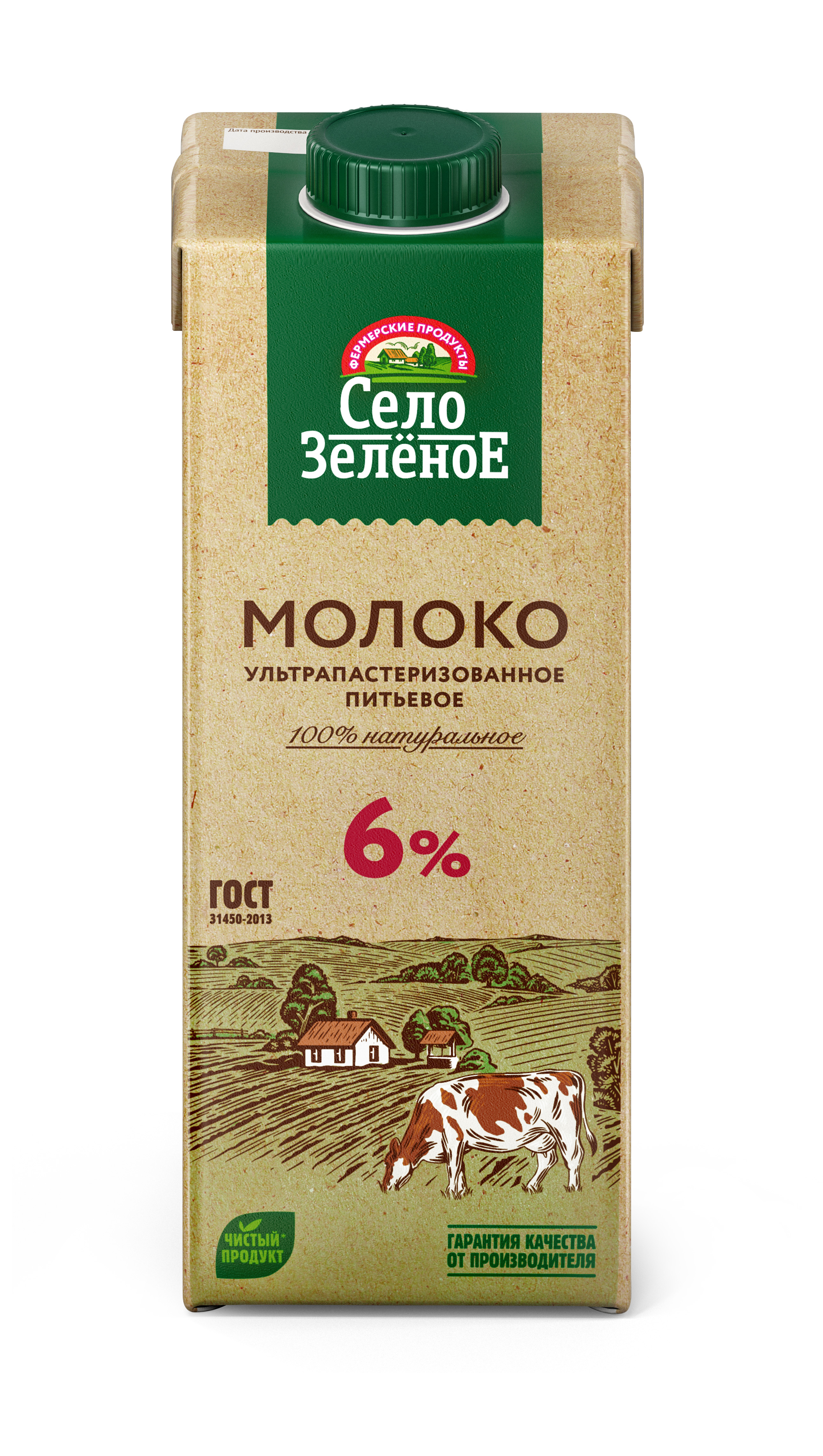 

Молоко Село Зеленое ультрапастеризованное 6% 950 мл бзмж
