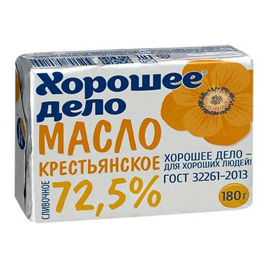 фото Масло хорошее дело крестьянское 72,5% бзмж 180 г