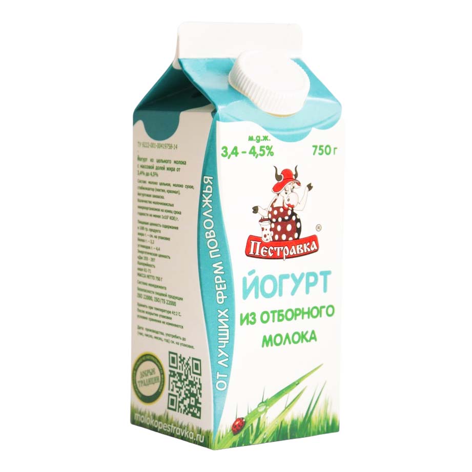 

Питьевой йогурт Пестравка из отборного молока 3,4-4,5% 750 г бзмж