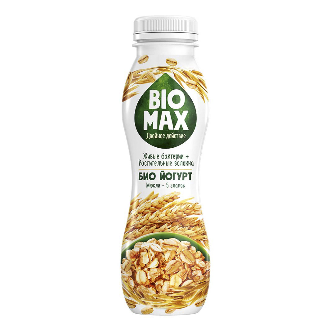 

Питьевой биойогурт Bio Max мюсли-5 злаков 2,7% 270 г