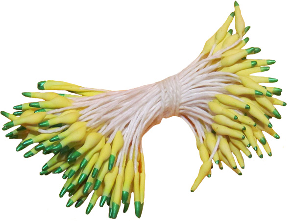 

Тычинки для цветов Желтые с зелеными кончиками, 10 шт., Желтый;зеленый