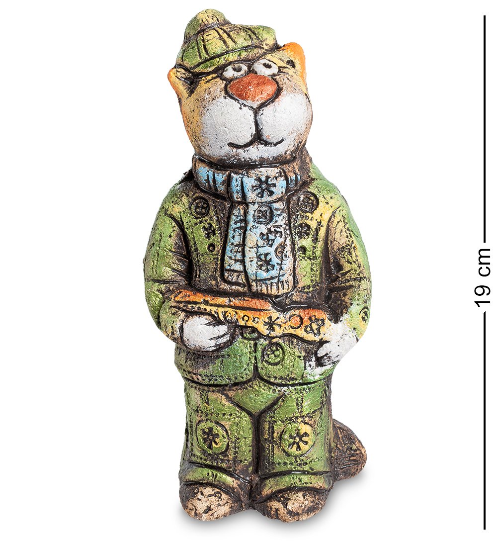 

KK-423 Фигурка "Кот Охоник" шамот, Серый