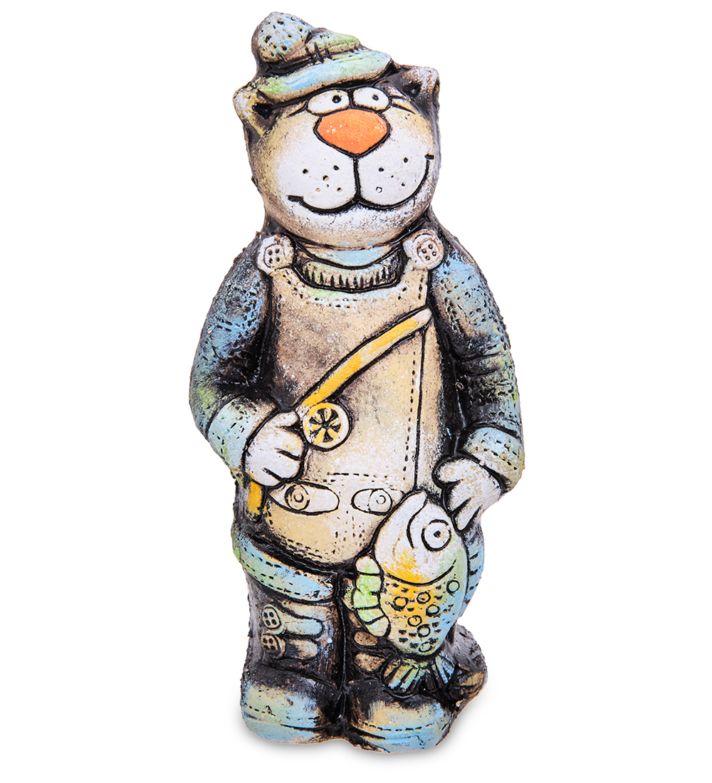 

KK-414 Фигурка "Кот Рыбак" шамот