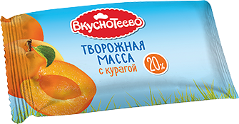 фото Творожная масса вкуснотеево с курагой 20% 180 г бзмж