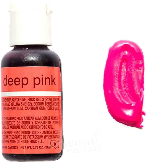 Краска Chefmaster Deep Pink Liqua-Gel гелевая 20 гр