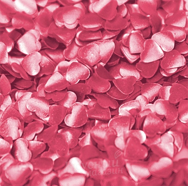 

Блестки Raindow Dust Сердца розовые Edible Pink hearts 2 гр