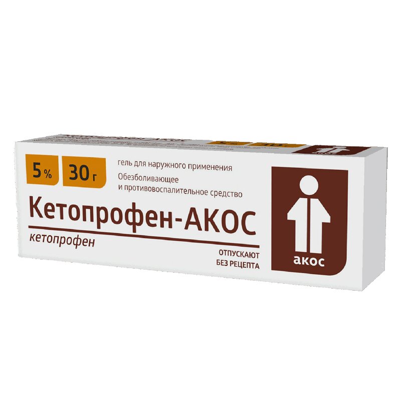 Купить Кетопрофен-АКОС гель д/наружн.прим.5% туба 30г, Синтез