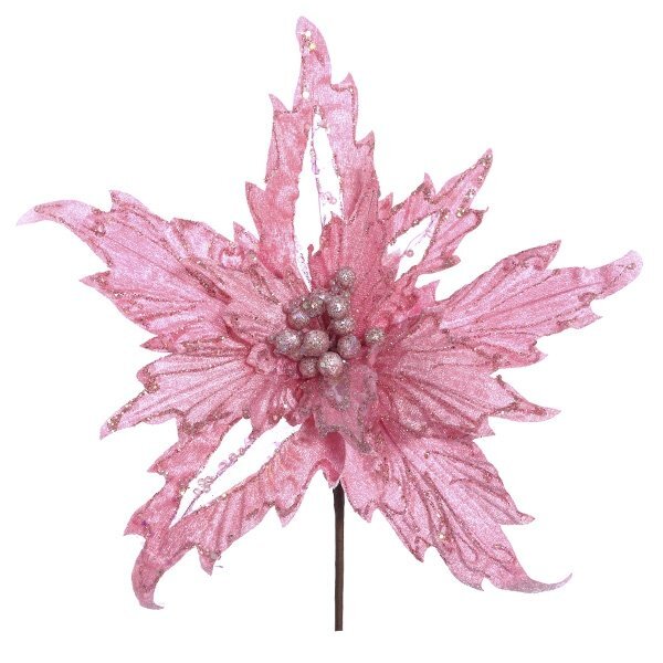 Цветок искусственный Flando Пуансеттия 32x32x22 см 262279 Розовый