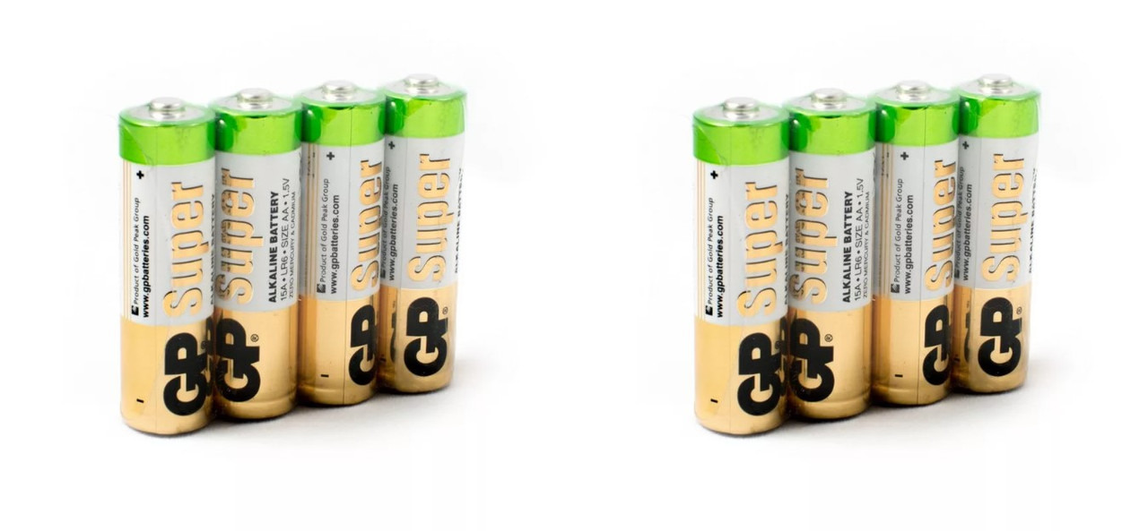 

Батарейки GP,Super Alkaline ААA/LR03, 4 штуки в пленке, 2 упаковки