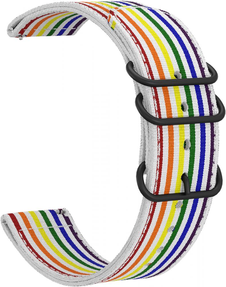 

Ремешок тканевый GSMIN Dim 22 для Honor Watch Magic (Бело-радужный), Разноцветный, Ремешок тканевый GSMIN Dim 22 для Honor Watch Magic