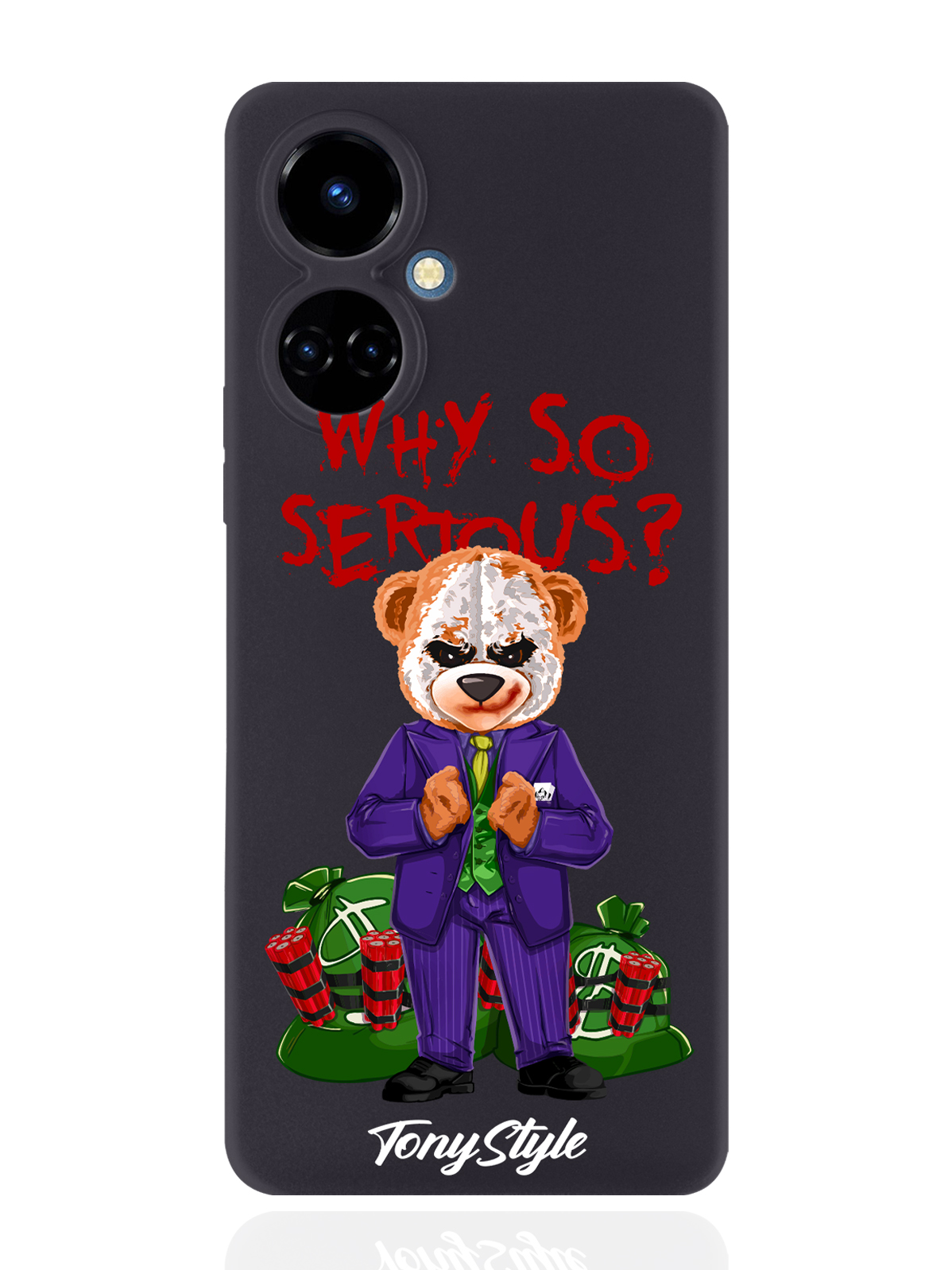 

Чехол Tony Style для Tecno Camon 19/19 Pro 4G Tony Style Why so serious черный, Разноцветный