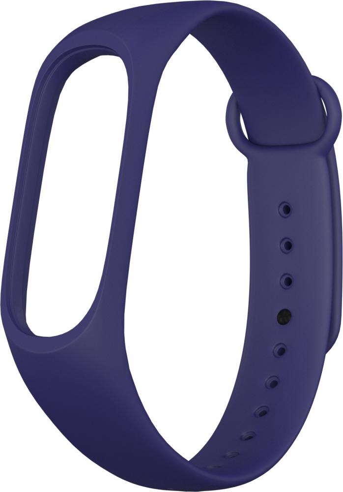 Ремешок силиконовый GSMIN для Xiaomi Mi Band 5 (Темно-синий)