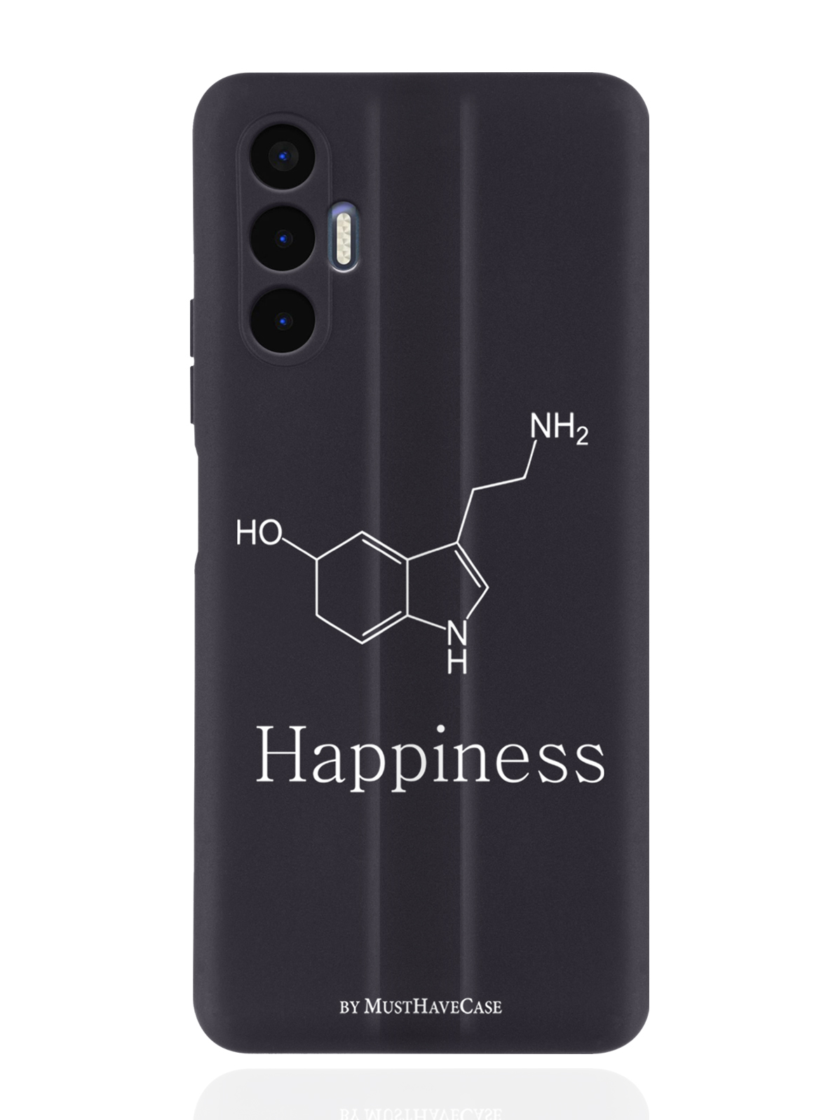 

Чехол MustHaveCase для Tecno Pova 3 Молекула счастья черный, Черный;белый