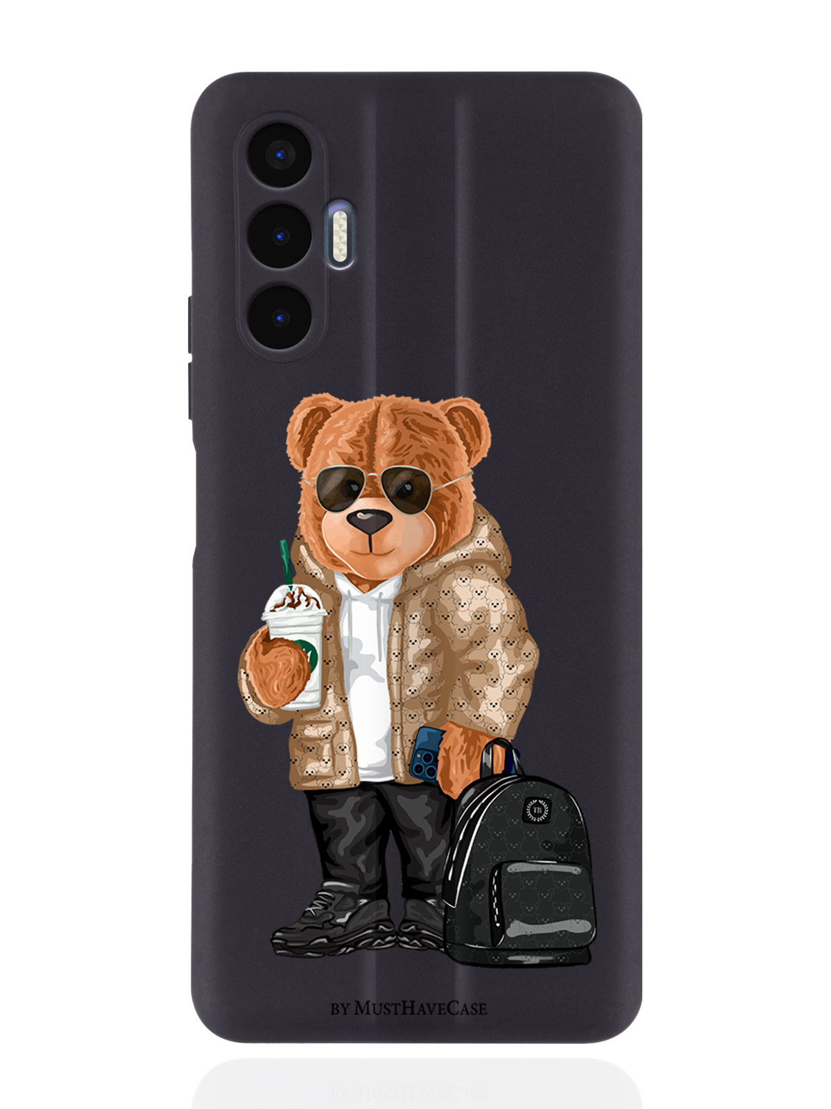 фото Чехол musthavecase для tecno pova 3 tony style в очках черный