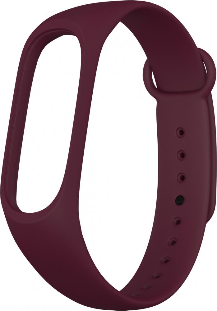 Ремешок силиконовый GSMIN для Xiaomi Mi Band 5 (Темно-бордовый)