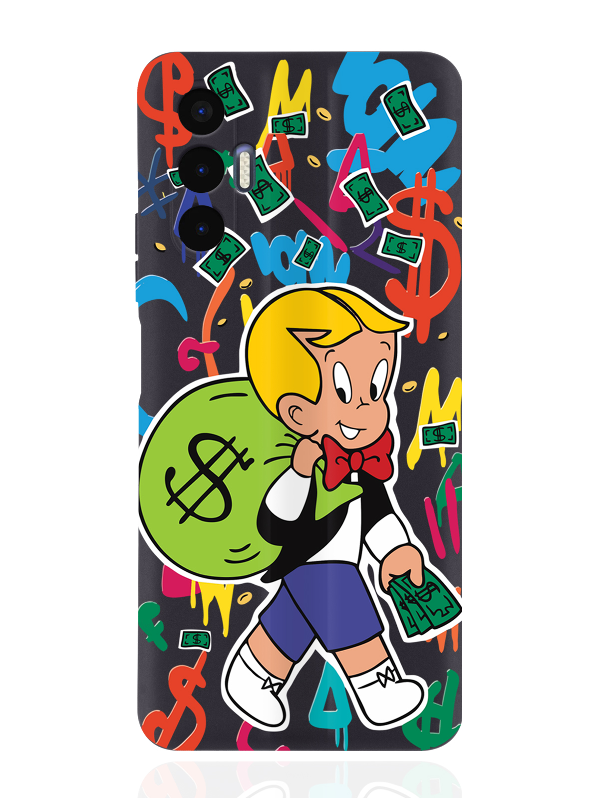 фото Чехол musthavecase для tecno pova 3 monopoly richie rich/монополи богатенький риччи черный