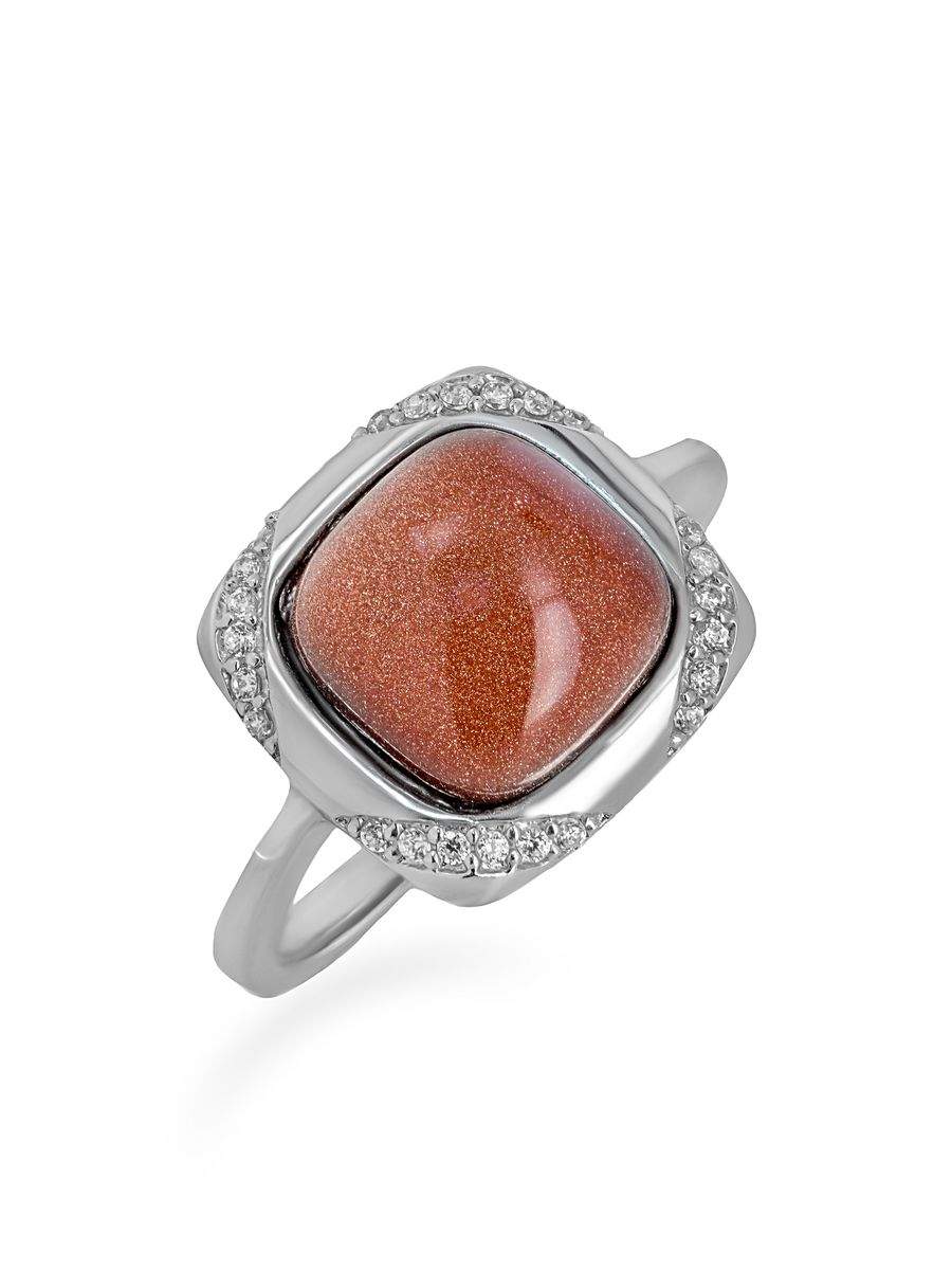 

Кольцо из серебра р.  L-Silver КО-AR2466ZST, авантюрин\фианит, КО-AR2466ZST