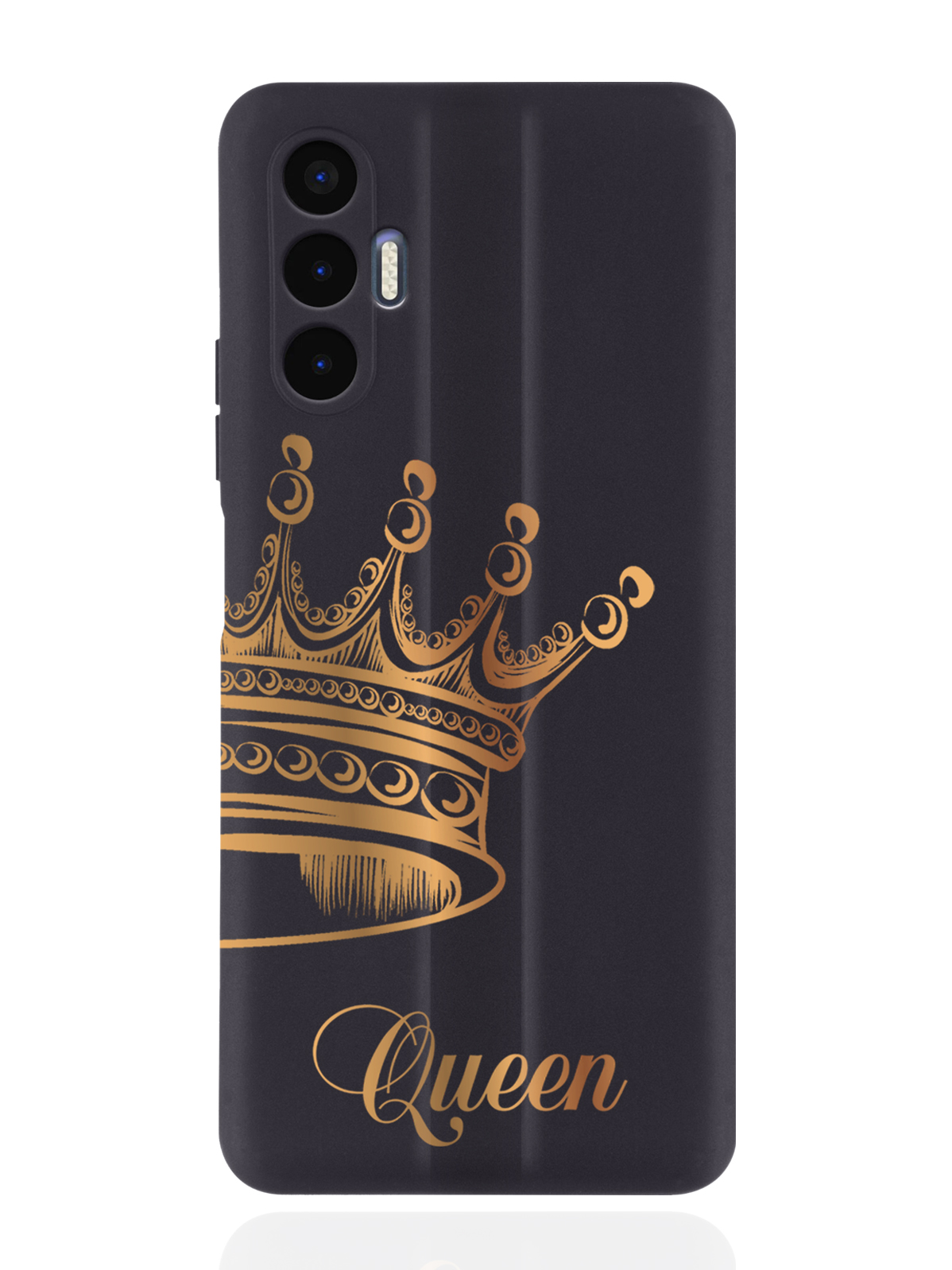 фото Чехол musthavecase для tecno pova 3 парный чехол корона queen черный