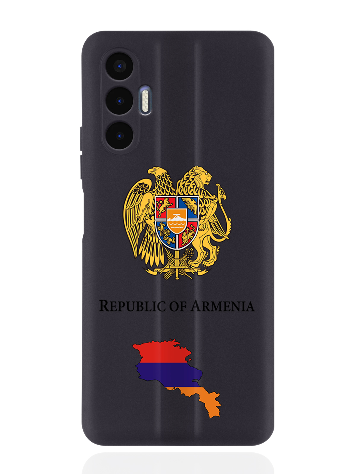 

Чехол SignumCase для Tecno Pova 3 Герб Армении черный, Разноцветный