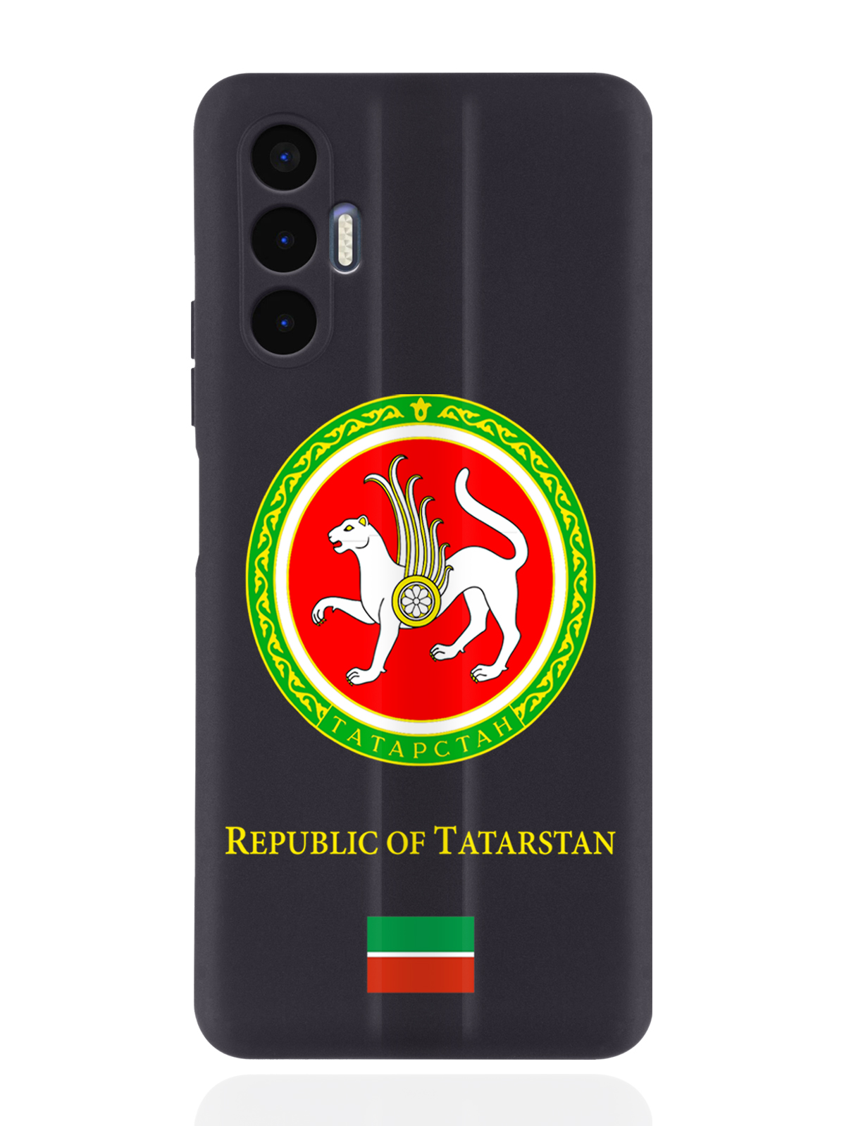 

Чехол SignumCase для Tecno Pova 3 Герб Татарстана черный, Разноцветный