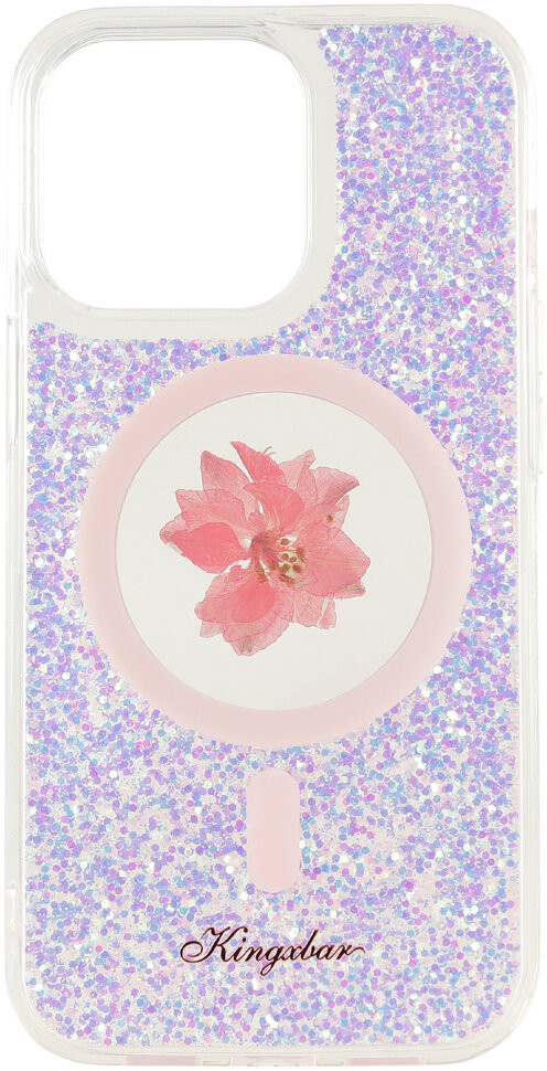 фото Чехол kingxbar flower series для iphone 13 pro, цвет розовый (6959003503022)