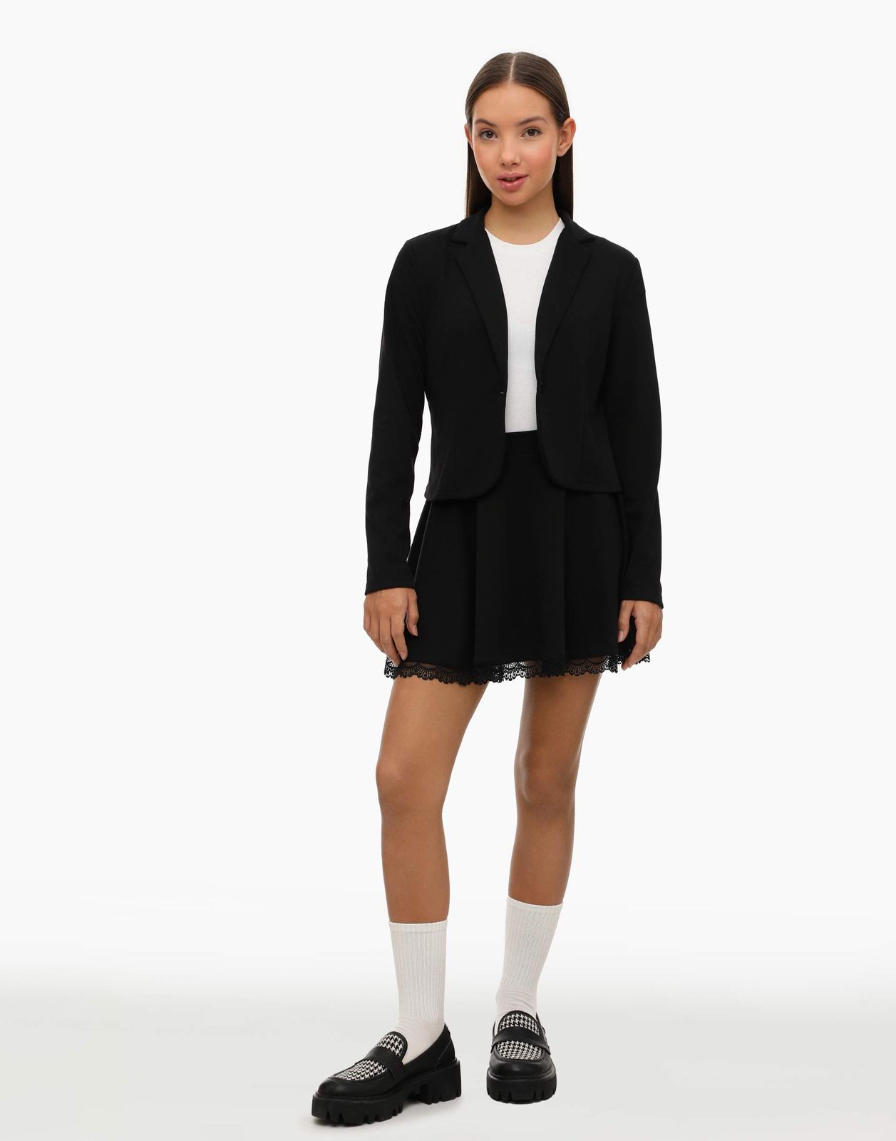Пиджак детский Gloria Jeans GSU001183, черный, 164 пиджак женский двубортный mist размер 50 чёрный