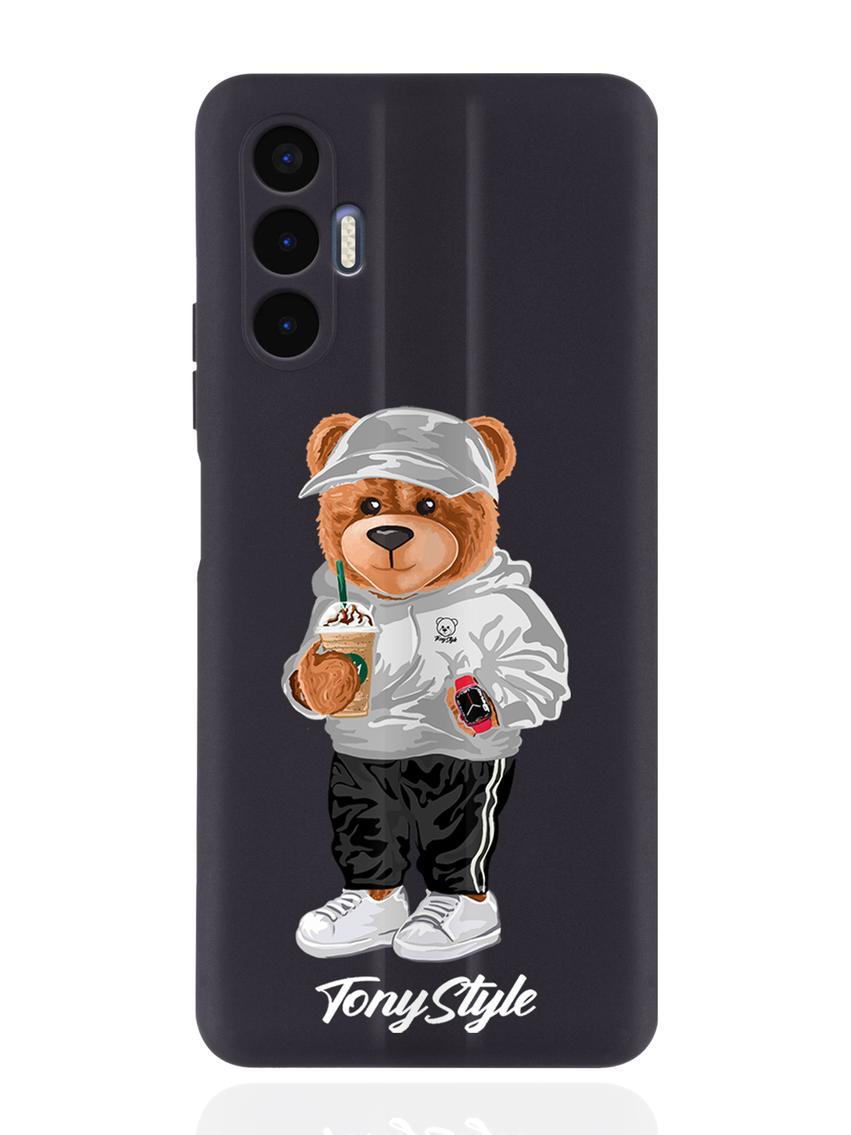 

Чехол Tony Style для Tecno Pova 3 Tony Style с кофе черный, Серый;белый;черный