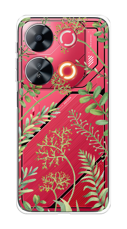 

Чехол на Itel P65 "Green Leaves", Зеленый;прозрачный, 3202350-1