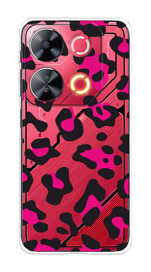 

Чехол на Itel P65 "Pink cow spots", Черный;розовый, 3202350-1